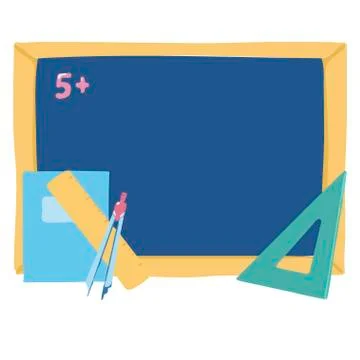 School objects on a white background. Vector illustration. School board, note Stock Illustration