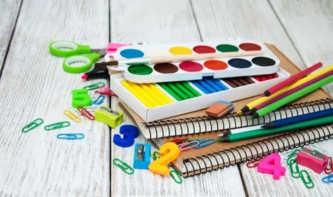 School office supplies Foto stock