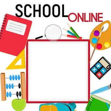 School Online Concept Background Vector Illustration EPS10 Stock Illustration