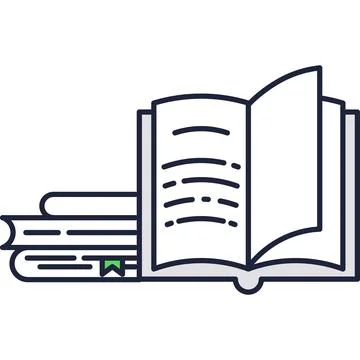 School open book and stack icon vector Stock Illustration