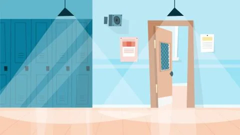 School or college hall. Empty room interior. Hallway Illustrazione stock