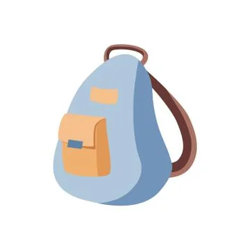 School or traveling backpack vector flat illustration isolated on white Stock Illustration