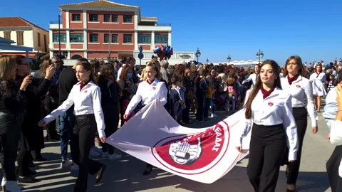 School parade. Stock Footage 164746672