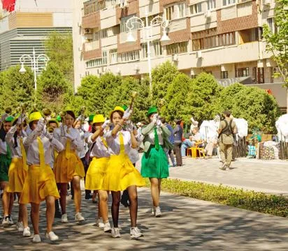 School parade Stock Photos