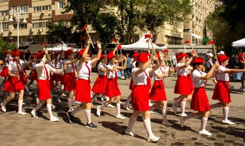 School parade Foto stock