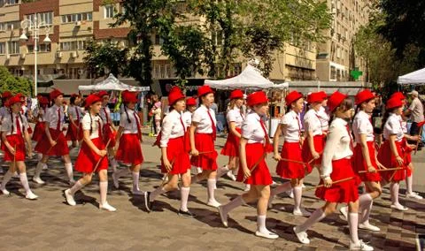 School parade Foto stock