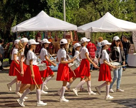 School parade Stock Photos