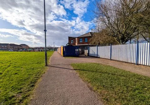 School Path Boundary Foto stock