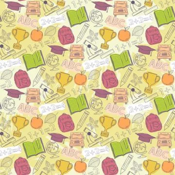 School pattern on blots Stock Illustration