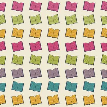 School pattern with books Seamless pattern with colorful books.Vector book... Stock Photos