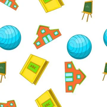 School pattern, cartoon style Stock Illustration