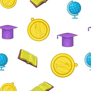School pattern, cartoon style Stock Illustration