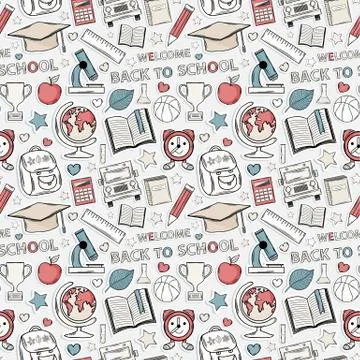 School pattern seamless Stock Illustration