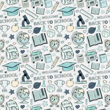 School pattern seamless Stock Illustration