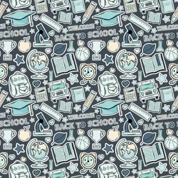 School pattern seamless Stock Illustration