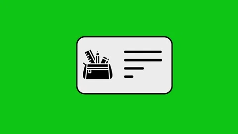 School pencil case icon animation with list on whiteboard green screen back.. Stock Footage 346496807