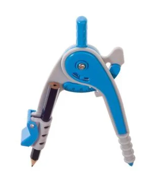 School pencil compass (clipping path) Stock Photos