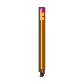 School pencil pixel art vector illustration sign color Stock Illustration