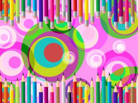 School pencils representing schooling study and colourful Stockillustratie