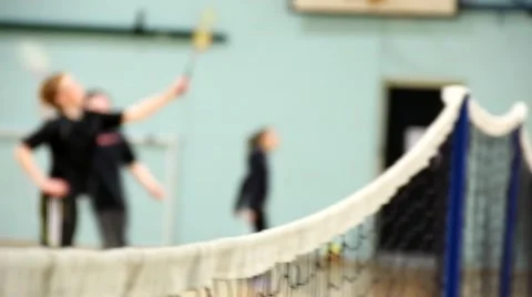 School Physical Education Badminton 库存影片 48991272