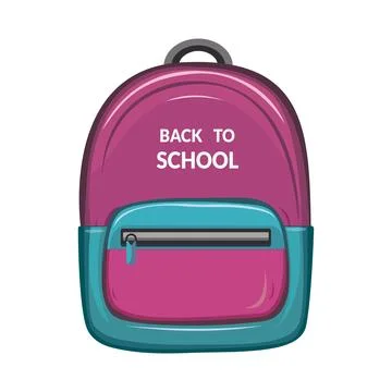 School Pink backpack Stock Illustration