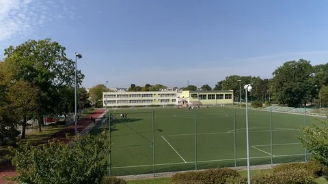 School playground, aerial view Stock Footage 123655383
