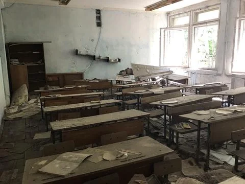 School in Pripyat Stockfoto's