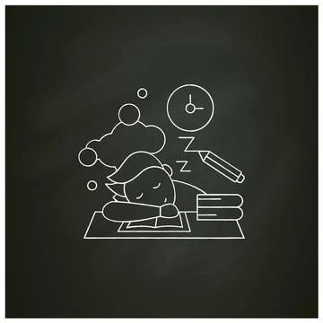 School procrastinating chalk icon 스톡 일러스트