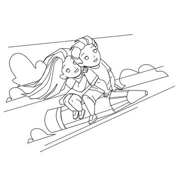 School Project Making Boy And Girl Pupils Vector 스톡 일러스트