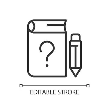 School question linear icon Stock Illustration