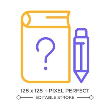 School question two color line icon Stock Illustration