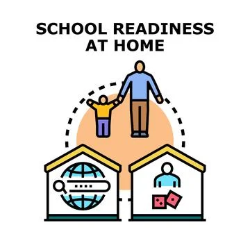 School readiness at home for elementary education Stock Illustration