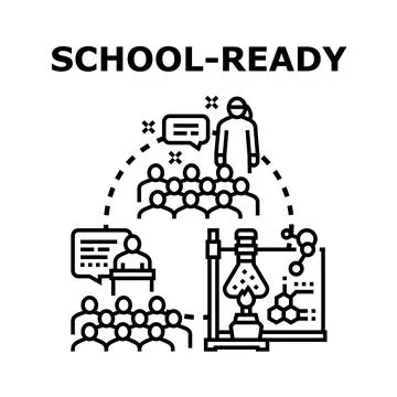 School ready kids getting education and learning future skills Stock Illustration