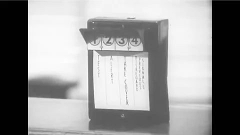 School receives a nuclear attack alert through its civil defense programs Stock-Footage 116994150