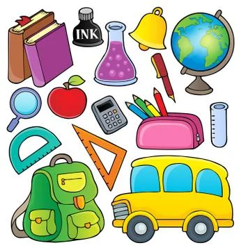 School related objects collection 스톡 일러스트