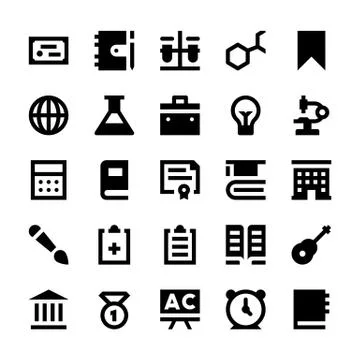 School Related Vector Icons Stock Illustration