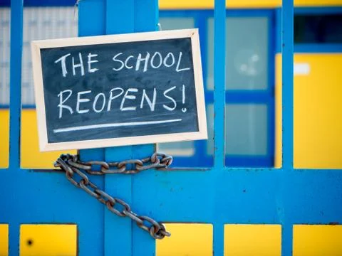 THE SCHOOL REOPENS! Stock Photos