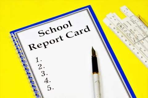 School report card for information. Stock Photos
