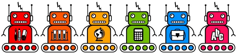 School robots Stock Illustration