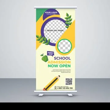 School-roll-up-banner-template-vector-design Stock Illustration