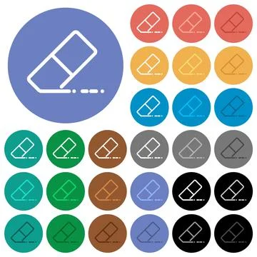 School rubber outline round flat multi colored icons 스톡 일러스트