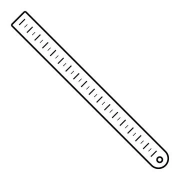 School ruler icon, outline style Stock Illustration