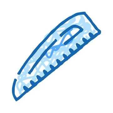 School ruler tool for measuring and geometry doodle Stock Illustration