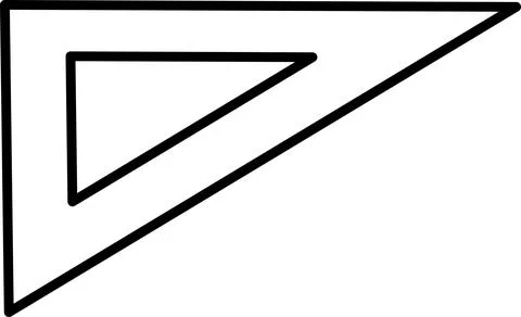 School ruler triangle isolated on white background Stock Illustration