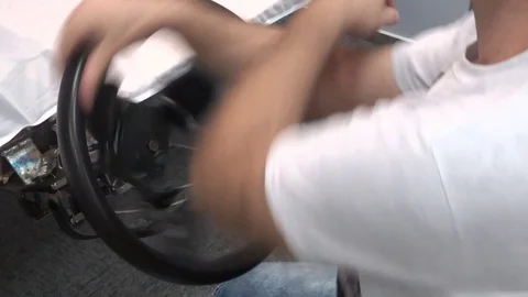 School of safe driving - the position of hands on the handlebars Stock Footage 94865835