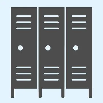 School safe lockers solid icon. Locker or cabinet for school closet, gym Illustrazione stock