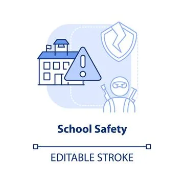 School safety light blue concept icon Stock Illustration