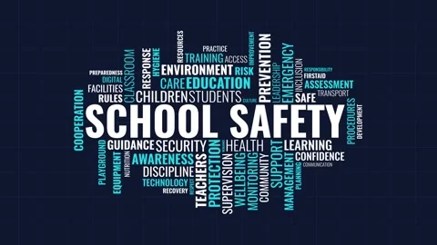 School Safety Word Cloud Animation with Education and Security Related Term.. 库存影片 341683504
