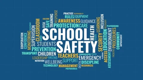 School Safety Word Cloud Concept with Education, Security, and Protection T.. Stock Footage 341683501