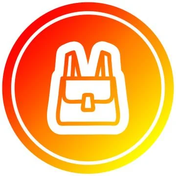 School satchel circular in hot gradient spectrum Stock Illustration